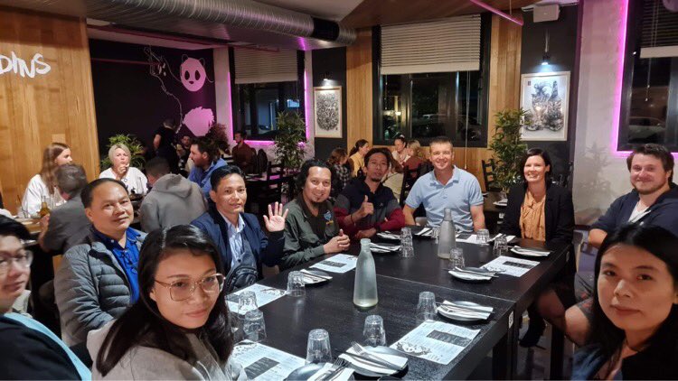 InlandFishRG's tweet photo. The adventures continue for the Fish 🐟 Grad Cert students as they discovered various techniques to collect #fish including backpack #electrofishing and #fyke netting. A long field day topped off with dinner at #DinDins ! https://t.co/QXf7Elnb1A