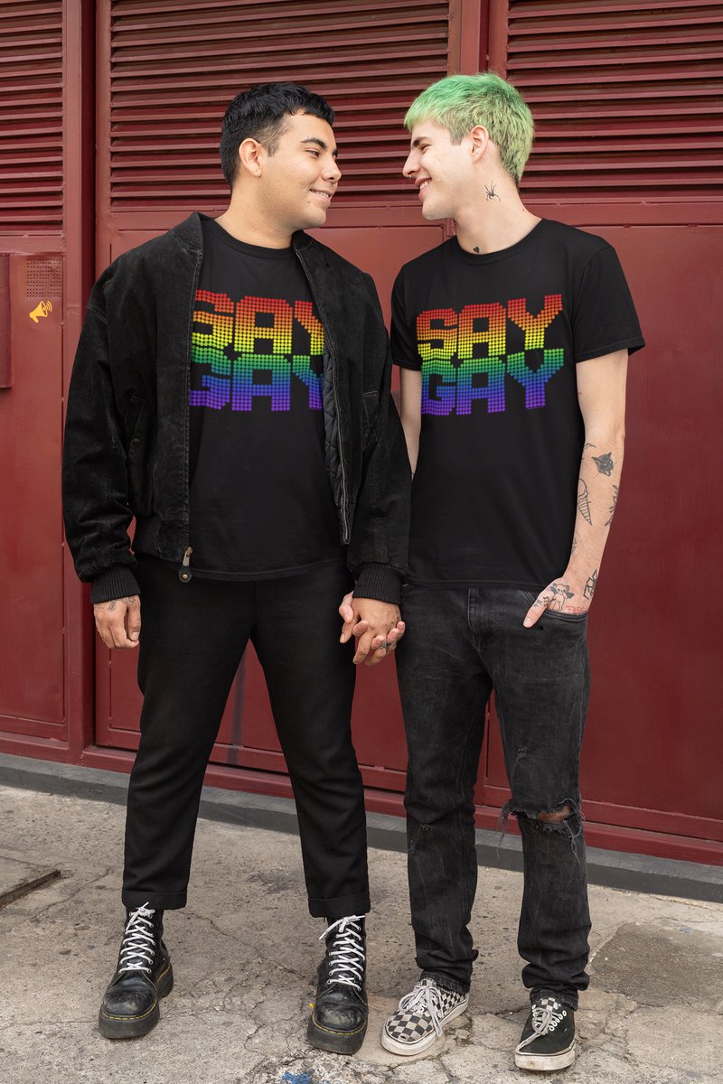 PopularPR's tweet photo. 100% of profits from the sale of these colorful "SAY GAY" T-shirts will be donated to organizations challenging “Don’t Say Gay” bills. https://t.co/XXgvgq3IUF  @TheAdvocateMag @outmagazine @lgbtqnation @GayCityNews @BuzzFeedLGBTQ @bustle @NBCOUT
 #dontsaygay #saygay #lgbt #lgbtq https://t.co/2V5cZw8Jz9