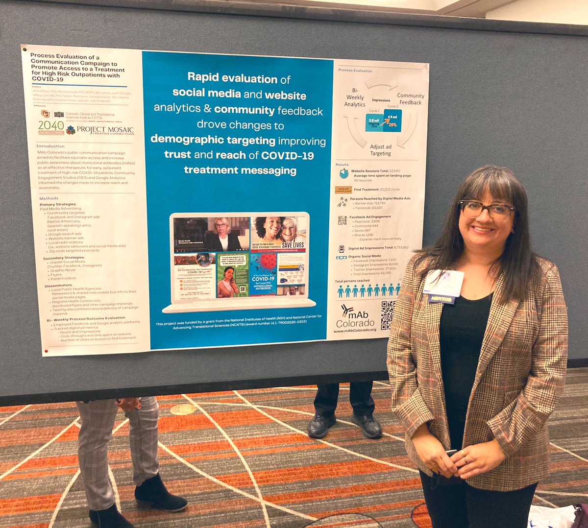 Rapid evaluation of social media and web analytics &amp; community feedback drove changes to demographic targeting improving trust and reach of @mAbColorado messaging. #kchc2022 #healthcomm