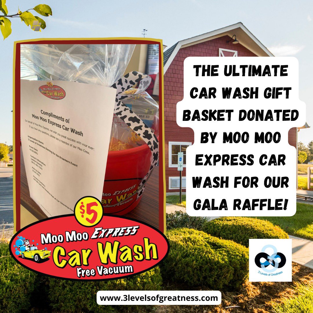 3Greatness's tweet photo. Yes please❣️

Our next donor that we would like to thank is @moomoocarwash 

@moomoocarwash generously donated this prize pack for our "Dancing for the Dreamers" Fundraiser Gala!

The prize pack will be available for raffle during our event on Saturday April 23, 2022.

The Prize: https://t.co/IHBO4K1wJm