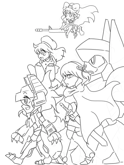 久々に線画ちゃんと頑張った!
 #WIP 