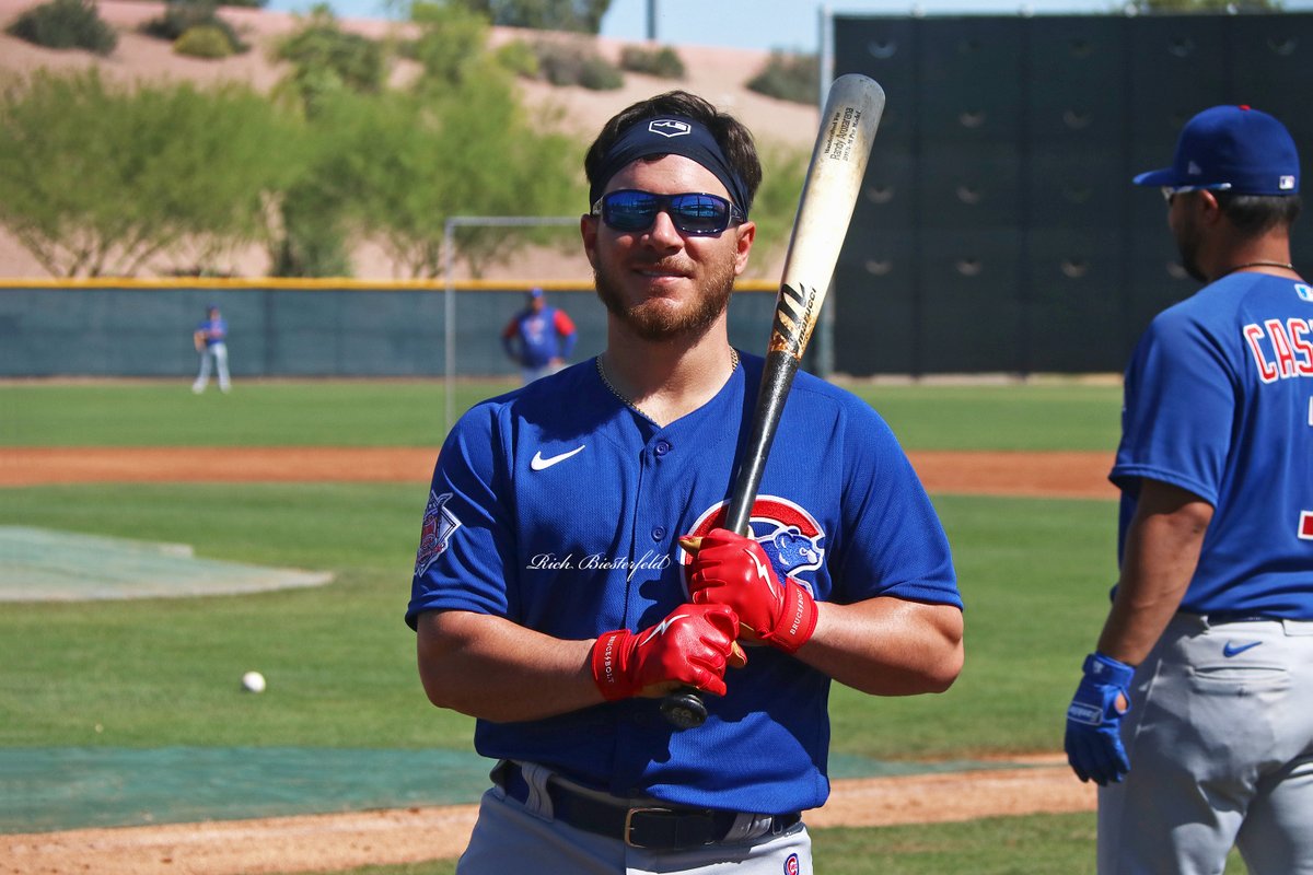 biest22's tweet photo. The #Cubs acquired @EstebanPony late in Spring Training from the Tampa Bay Rays in exchange for Harold Ramirez. Looks like Quiroz also brought along a bat from Randy Arozarena! #ST2K22 #baseball https://t.co/v9zh6IiHSn