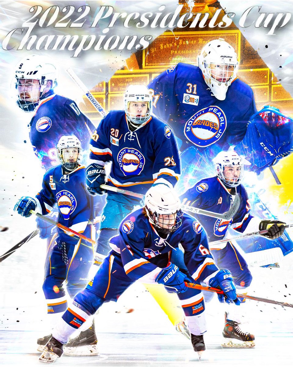 sjjuniorhockey's tweet photo. MOUNT PEARL BLADES ARE THE 2021-22 SJJHL CHAMPIONS. https://t.co/ObN3MMLDUp