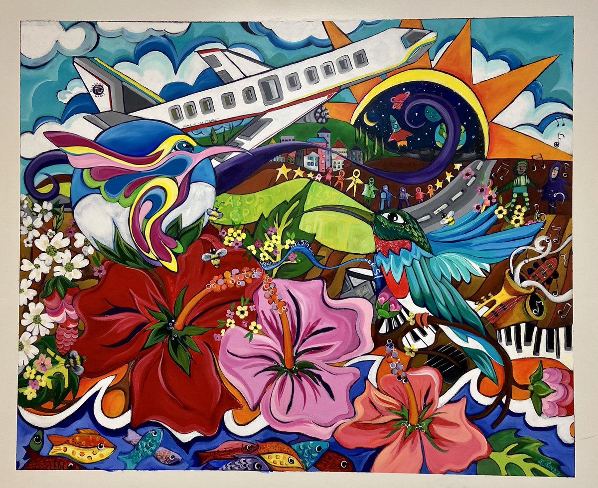 Happy Spring Break Pleasant Grove Flyers! The mural is complete and it’s a masterpiece! Many thanks to Andria Linn, our 5th graders and PGES PTA. @PGES_PTA @pgesflyers @linn_andria