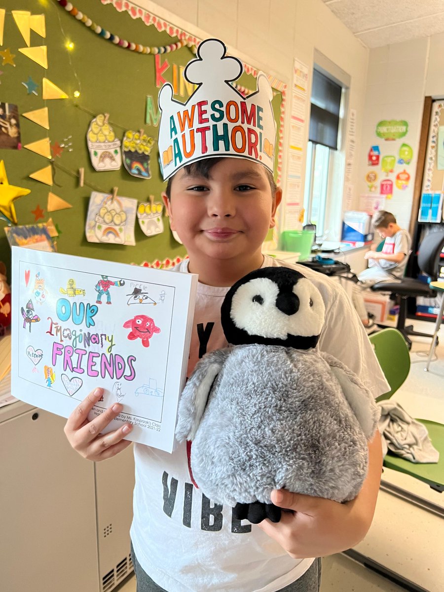 dist126_hg's tweet photo. We are published authors! Third grade wrote narratives about their imaginary friends. #weare126 #hg_126 #hornetstrong @dist126_hg @dist126 https://t.co/hhKT5vIVD6