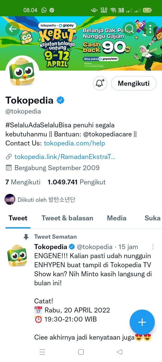 dolliessunoo's tweet photo. Akhirnya setelah sekian lama enhypen hadir๐ซถ makasih minto
Bismilah semoga dapat @tokopedia
#RamadanEkstraTVShow
#TokopediaxENHYPEN
#MintoSayangENGENE https://t.co/btSSNe2AqQ