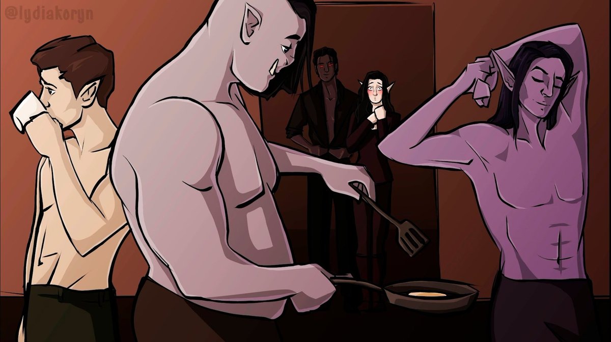 Anybody else's D&amp;D character bring their demon patron boyfriend over for breakfast to find the rest of the party shirtless and making pancakes? ...no? ...just me? 
<a href="/thepaperdungeon/">The Paper Dungeon</a> #dnd