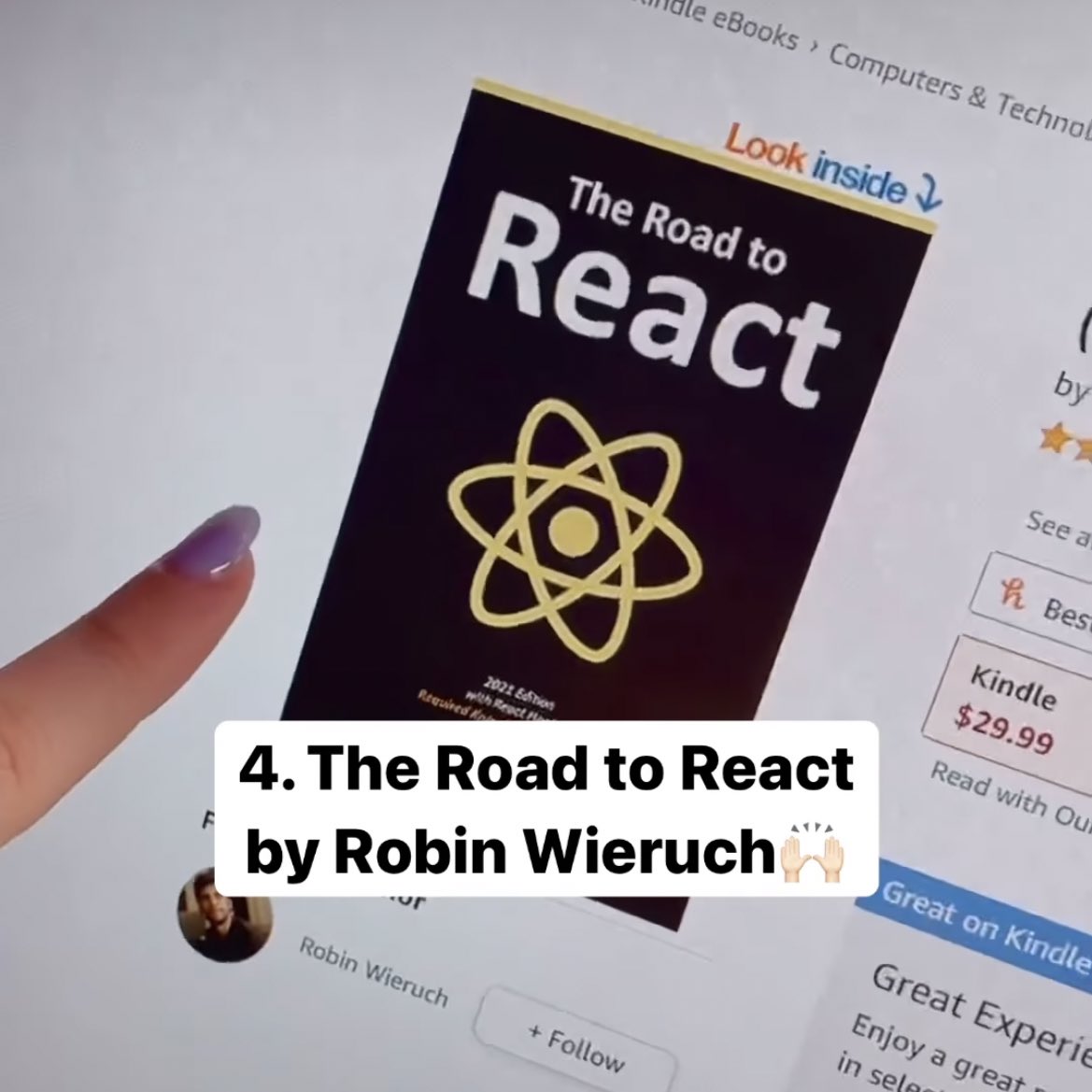 hey developers! ✨📕 the top 4 React books ⚛️ are these! 

which one would you pick? 🧐 #100Devs #SoftwareEngineer #DEVCommunity