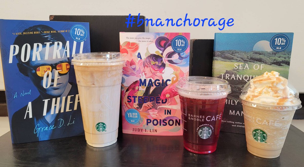 Looking for your #weekendreads? We got you covered. 
#BNDiscoverPick Portrait of a Thief 
#BNYABookClub Magic Steeped in Poison
#BNBookClub Sea of Tranquility 

bnanchorage #barnesandnoble #bn #bnbuzz #bookclub #booktalks #bookswithfriends