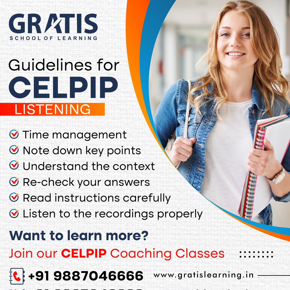 GratisLearning's tweet photo. οΈPrepare for the CELPIP exam with expert guidance at Gratis School of Learning
Admissions are open!
Sign up today!
Call us : βοΈ+91 9887046666
Visit : πhttps://t.co/RgWjFnXcvK
#gratislearning #gratisschooloflearning #celpipcoaching #celpip #celpipwriting #celpipprep https://t.co/O84PB3IfW1