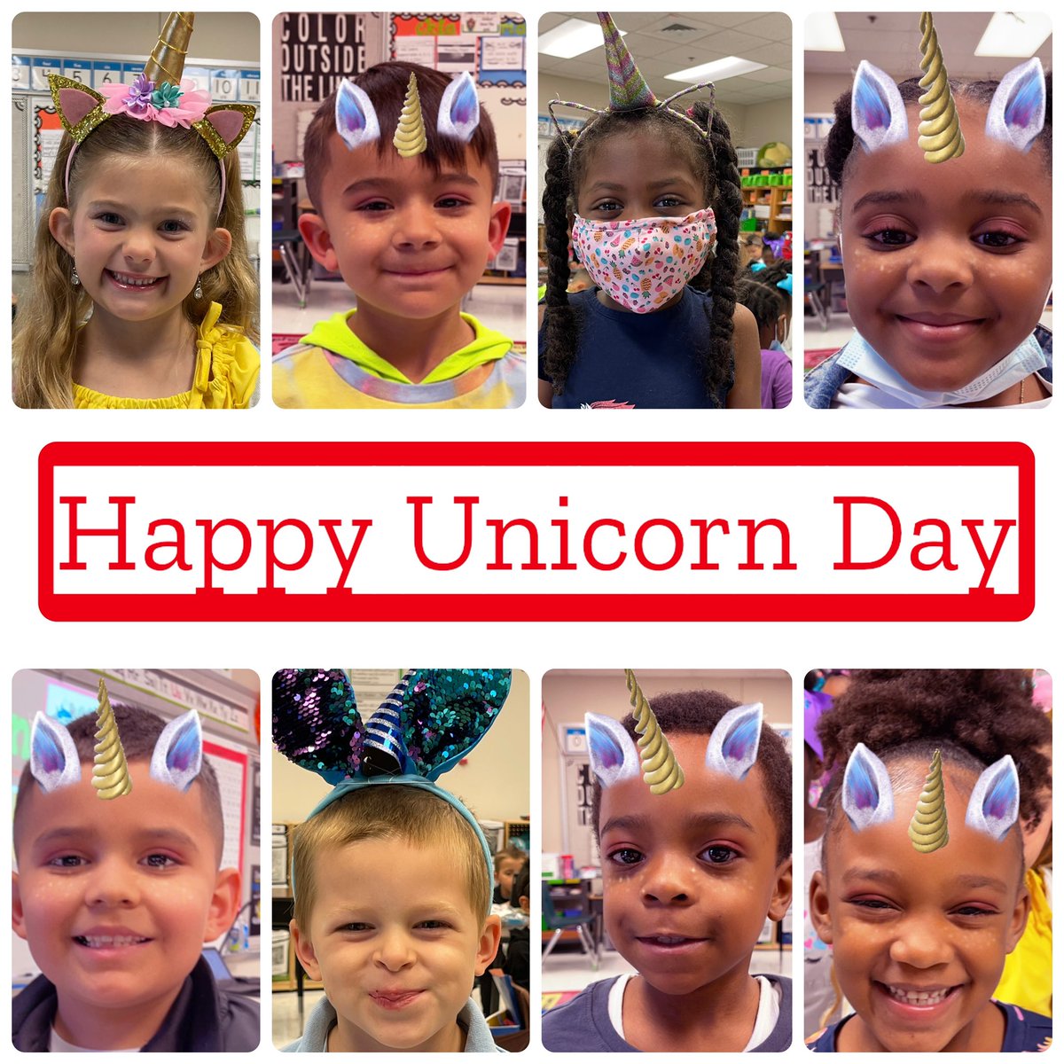 Poni3kj's tweet photo. DCEKinder celebrates National Unicorn Day! What a fun Friday! #DCEKBearsFun https://t.co/GgMVkDxzQu