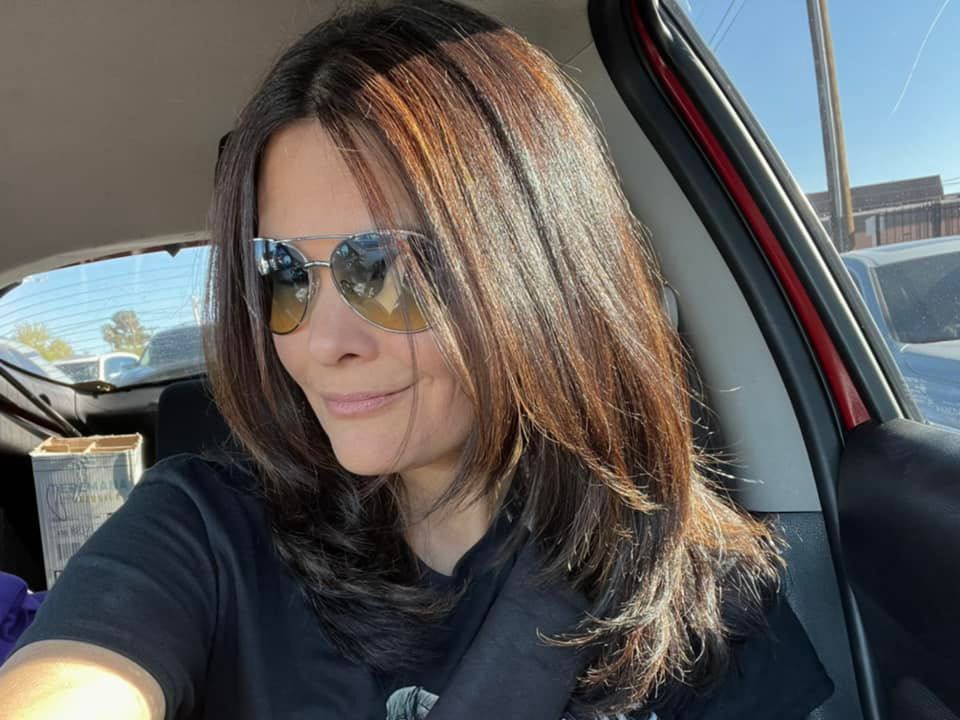 TheSnakeBabe's tweet photo. Decided ￼￼on some highlights 
but that depended on how my hair would lift so caramel/copper was probably closest in the end. I like it! Never done this before. I almost went back to purple at the last minute, then, Nah https://t.co/kaNL7IbVTv