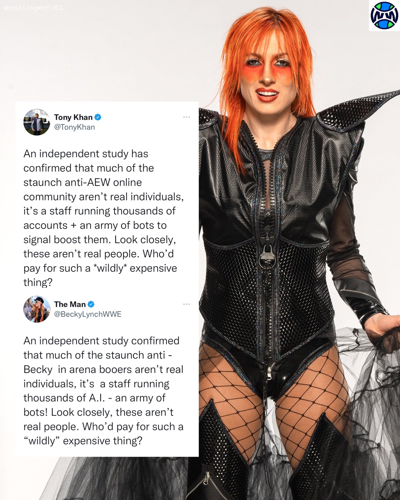 Becky Lynch Mocks Tony Khan Claim Anti-AEW Twitter Accounts Are
