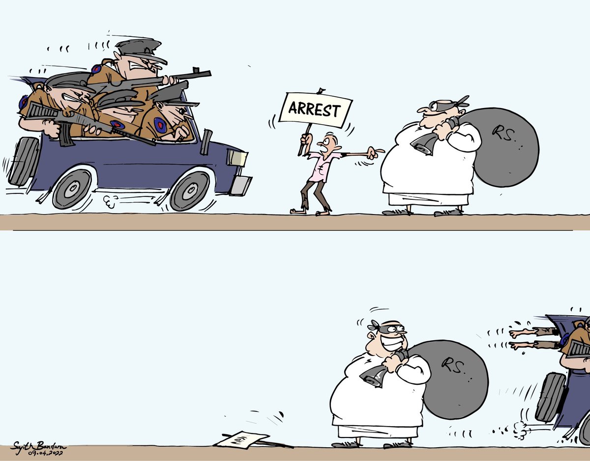 cartoonlka's tweet photo. Cartoon by @tmdsbekanayaka 

#lka #SriLanka #EconomicCrisisLK #SriLankaCrisis #SriLankaProtests #GoHomeGota #GoHomeRajapaksas https://t.co/hk4hGMR0Tc