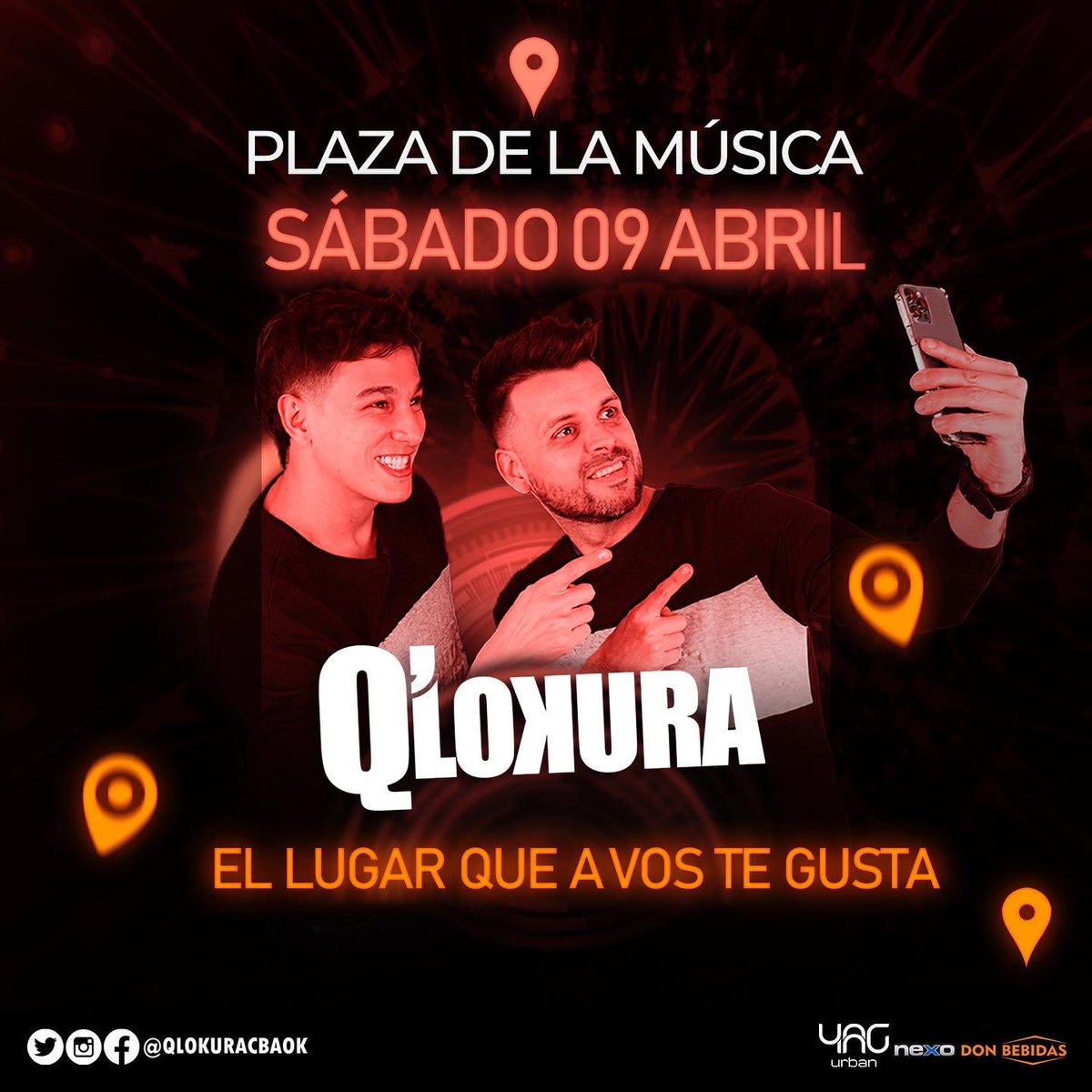 qlokuracbaok's tweet photo. Q'LOKURA EN #PlazaDeLaMusica 

¡SORTEO ENTRADAS DOBLES! 🎟️

1 - Segui a @qlokuracbaok 

2 - Etiqueta a un amigo/a y comenta tu nombre apellido y últimos 3 del dni 
3 - Rt y ya estas participando.

Solamente participan los que cumplen los pasos. https://t.co/TPUXMoyPzX