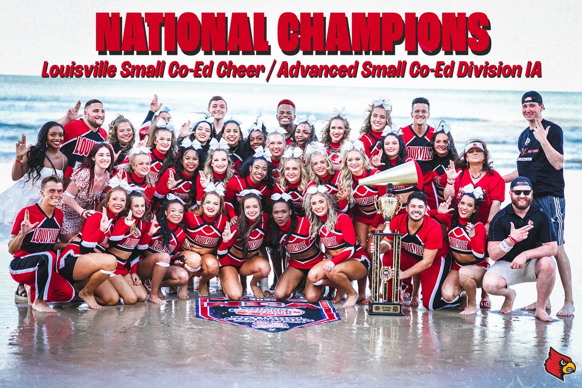 🏆 𝗡𝗔𝗧𝗜𝗢𝗡𝗔𝗟 𝗖𝗛𝗔𝗠𝗣𝗜𝗢𝗡𝗦 🏆

<a href="/UofLAllGirl/">Louisville All-Girl</a> wins their 8th straight &amp; 18th overall title
<a href="/louisvillecoed/">Louisville Co-Ed</a> (Small Co-Ed) wins their 12th title overall

📝: uofl.me/3v52EsP

#GoCards x #NCAnationals
#theworkisworthit