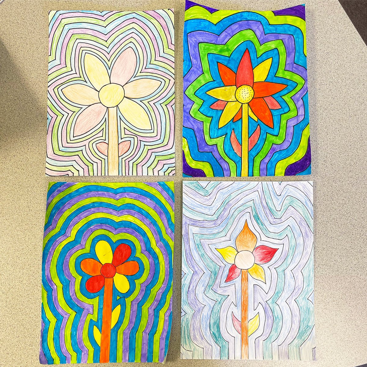 A few of my students beautiful echo flower art☺️🌸