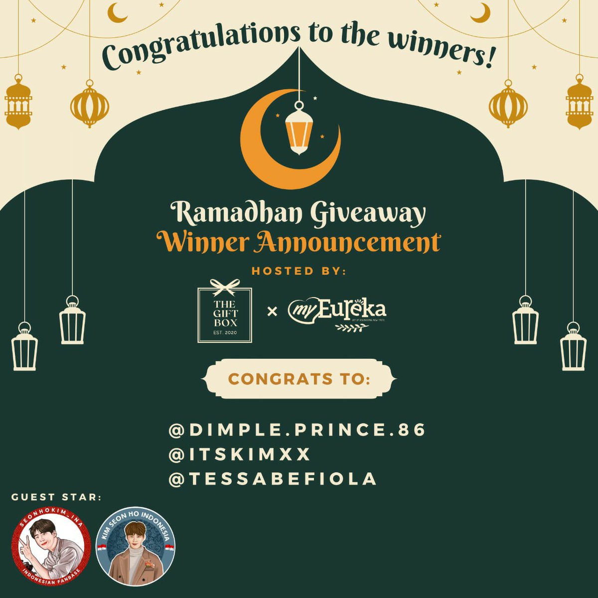 SeonhokimIna's tweet photo. Congratulations to the winners 🥳🥳🥳🥳
#KimSeonHo #김선호 #thegiftbox #eurekapopcorn #seonhokimina #kimseonhoina https://t.co/2DTWfz0tc2