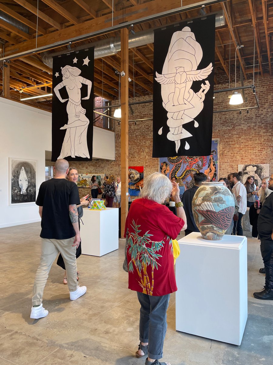 scabshop's tweet photo. Had our first IRL meetup for Shop Pass holders today, who got early access to a new exhibition curated by Nathan Kostechko, featuring work by @scampbell333 and @MisterCtoons 🪡🩸

Thanks to all who came out! https://t.co/rFnNe5JbJ6
