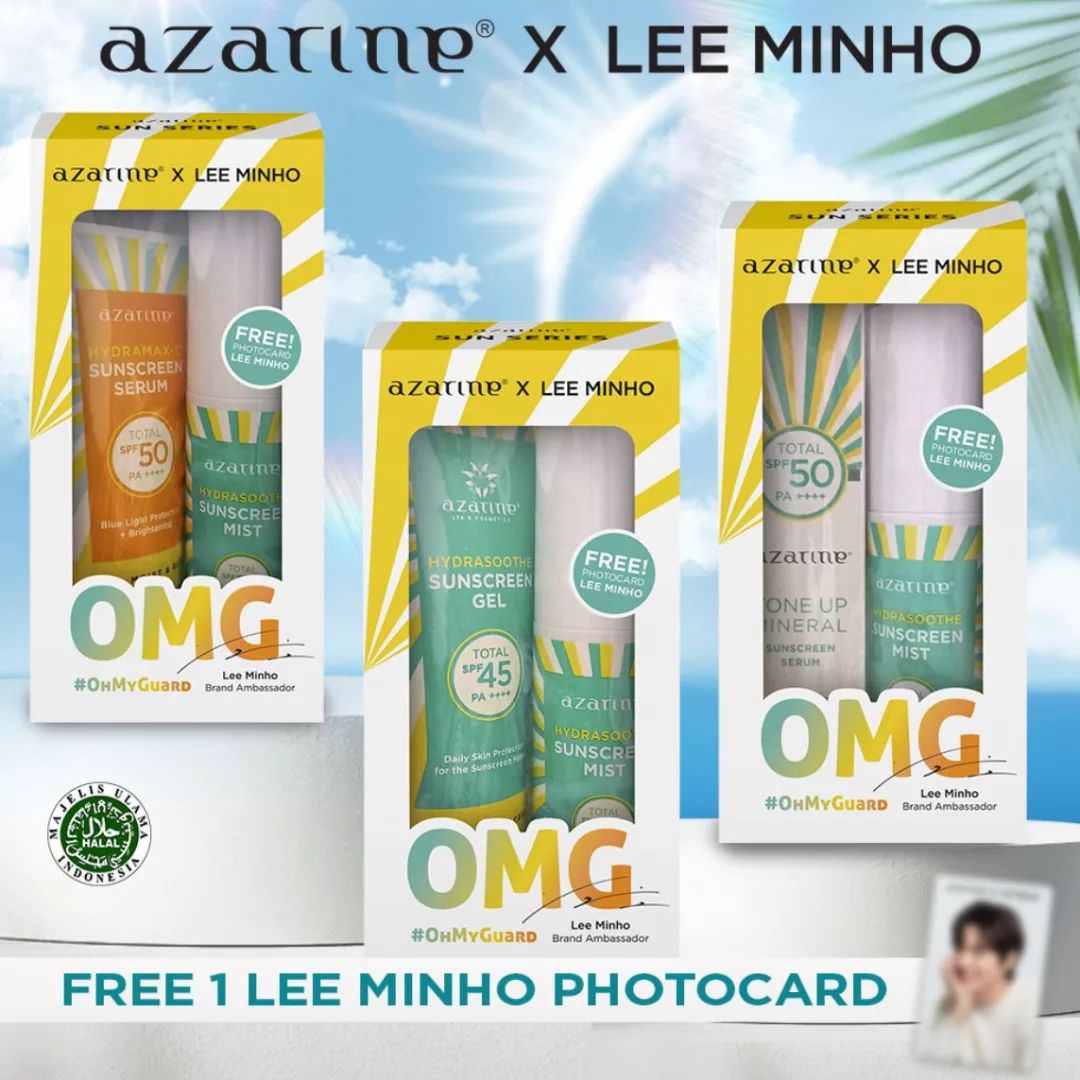 phminozofc's tweet photo. [#MinozPHGo 🇵🇭] Azarine #OhMyGuard Sunscreen Bundle with Free 1 #LeeMinHo Photocard 

~ 450 php (intl &amp; lsf is to follow) 
~ Limited only (25 pcs) 

If you are interested? DM us!

#AzarineXLeeMinHo #Azarine https://t.co/DqIG5OhmRu