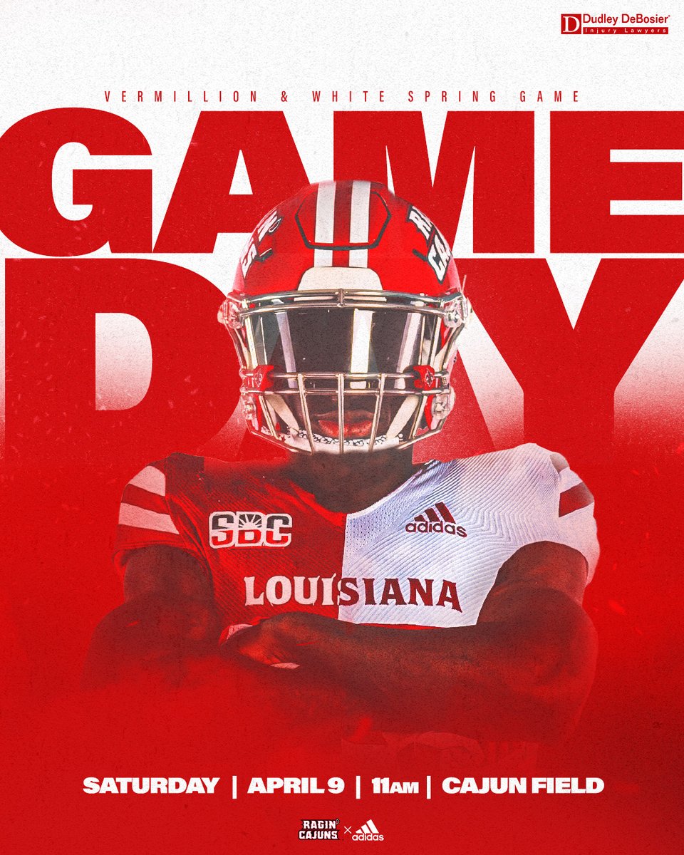 🗣 It's GAME DAY! 

🤟 Vermilion &amp; White Spring Game
📍: Lafayette, La.
📆: Saturday, April 9
⌚: 11:00 AM 
🎟: FREE

#cULture | #GeauxCajuns