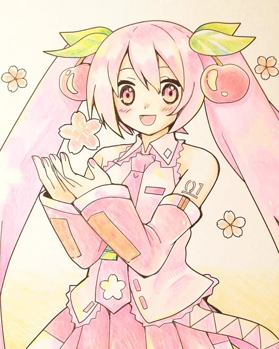 桜ミクさん!
#色鉛筆
#ステッドラー 