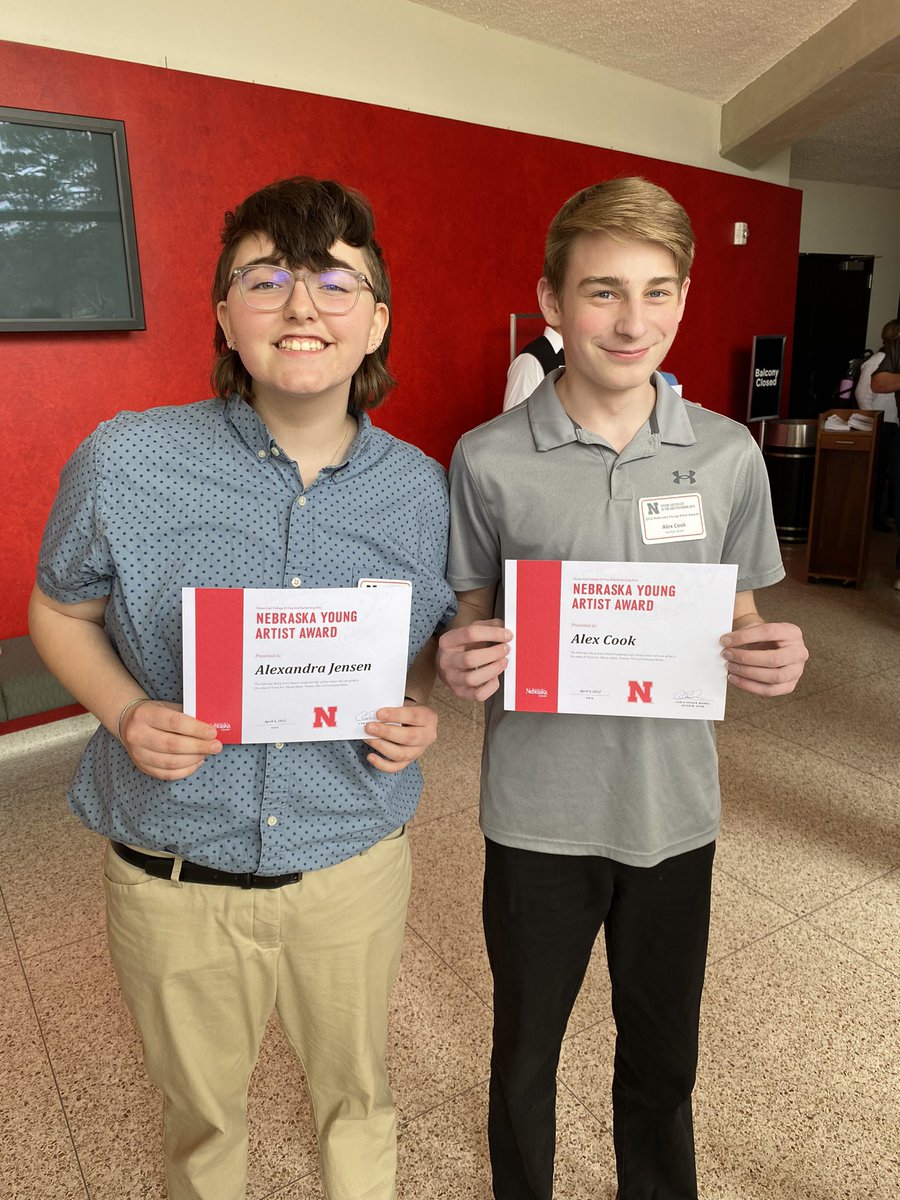 Congratulations to Alex Jensen and Alex Cook for receiving the UNL Young Artist Award for Music! <a href="/UNLSomusic/">Glenn Korff School of Music</a> #npspanthers <a href="/NPSActivities/">NPS Activities</a> <a href="/PantherOrchDork/">Norfolk Orchestra</a> <a href="/NHSPantherBand1/">NHSPantherBand</a>