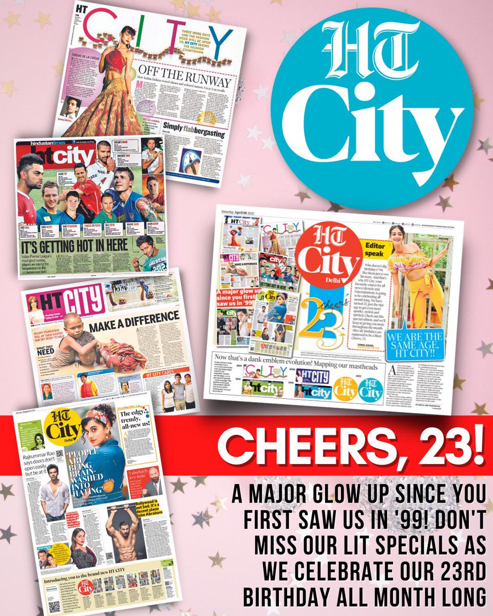 Your favourite Entertainment&Lifestyle paper @htcity has turned 23 and our celebrations start today. There’s something special planned for this whole month. Check out and watch out. #HTCityCheers23 Watch youtu.be/RjAopNjnAqM