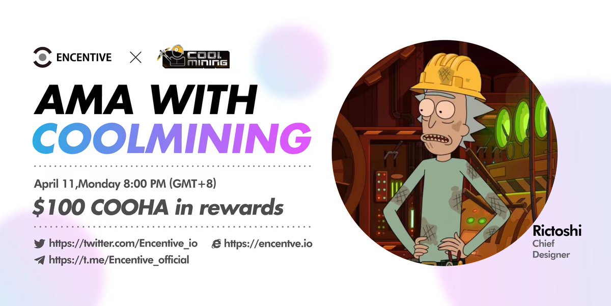 SaaSGoOfficial's tweet photo. Join our upcoming #AMA with Coolmining!👏

🎉Time: Monday, April 11th at 8:00 PM (GMT+8).

Rules:
✅ RT + Like + Tag 3ppl 
✅ Follow us on Twitter: @CoolMiningGame &amp; @Encentive_io 

Prizes: 5x 10USDT worth of $COOHA for best Twitter questions！

📌Link: https://t.co/94NcWetPXc https://t.co/aEeVeIHSDx