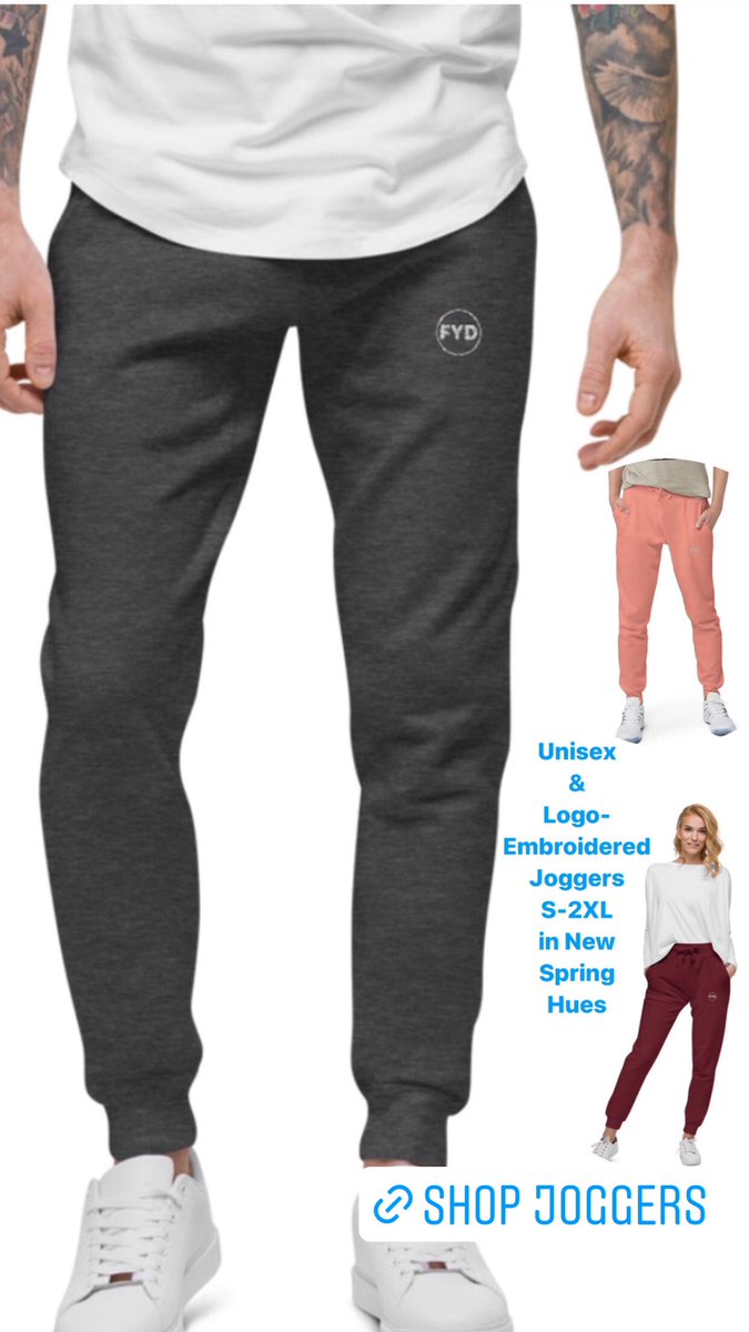 Friday nights in…our comfy Logo-Embroidered Unisex Joggers in new SS22 Hues. #FridayNightZillow #Sweatpants #BlackOwnedBusiness #unisexclothing #springcolors