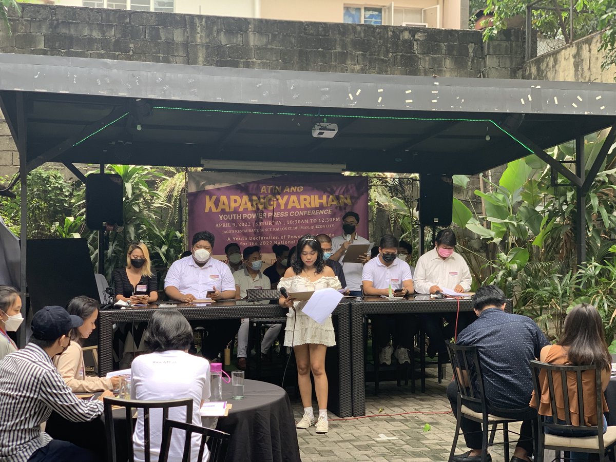 dakila_ph's tweet photo. HAPPENING NOW: ATIN ANG KAPANGYARIHAN! Youth Power Press Conference.

At 11:00 AM today, four simultaneous youth press conferences in Quezon City, Cebu City, Iloilo City, and Cagayan de Oro City begin!

#AtingAngKapangyarihan 
#ArawNgKagitingan2022 https://t.co/RdS3f6QDKM