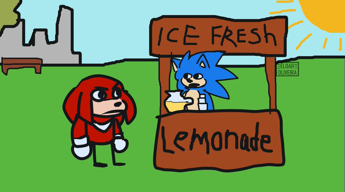 Eloah0liveira's tweet photo. 🎵 A echidna walked up to the lemonade stand
And he said to the hedgehog running the stand 🎶

#Sonic #SonicTheHedgehog #SonicMovie2 #KnucklesTheEchidna #Knuckles https://t.co/9BaCzZewHS