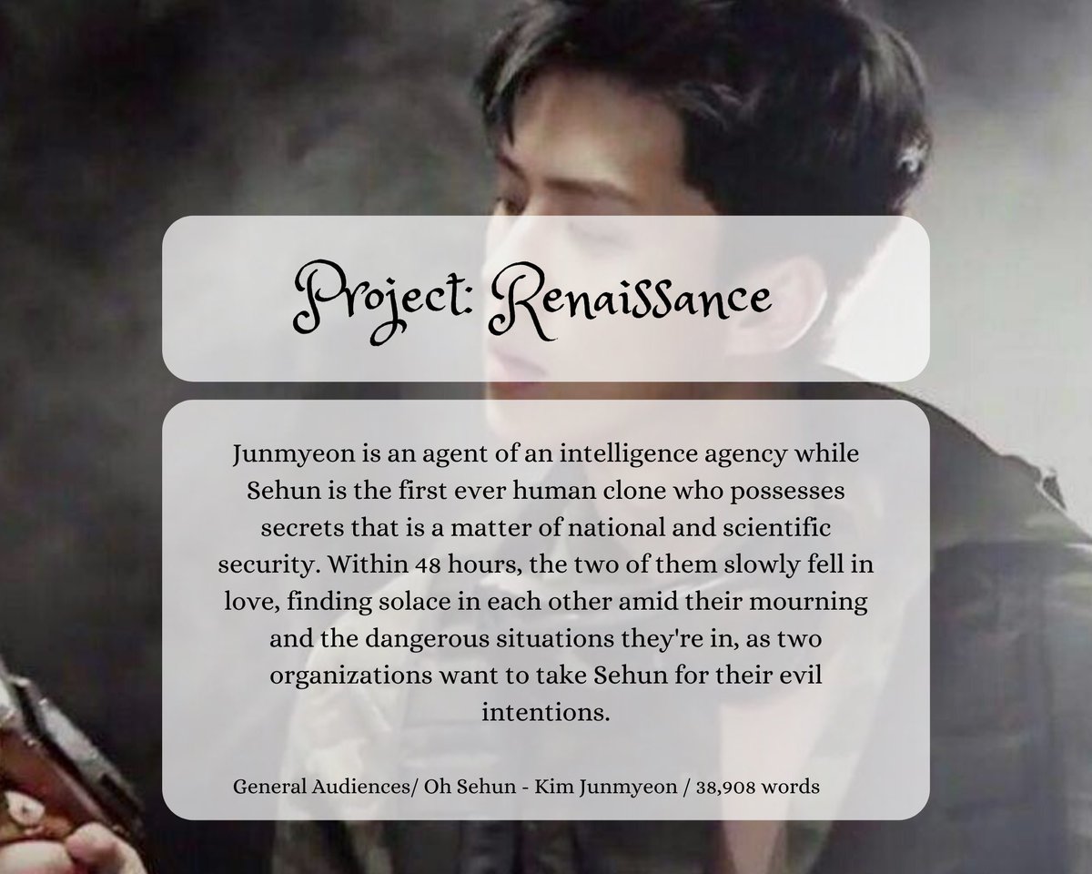 topsehunfest's tweet photo. 🤍 Project: Renaissance
🤍 TSF2-151
🤍 Sehun/Junmyeon 
🤍 General Audiences
🤍 Science fiction AU
🤍 38908 words
🤍 https://t.co/1LxnJD6Ey9

#tsfR2 https://t.co/pHyEFVi1R6