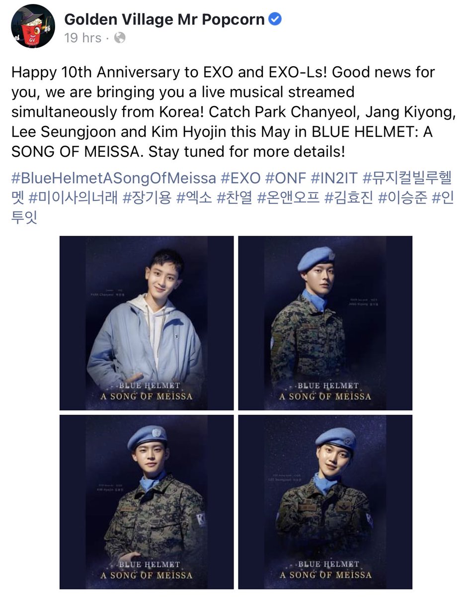 LoeysGiftBox's tweet photo. Singapore fans we have good news!!! GV is bringing in Blue Helmet: A Song Of Meissa THIS MAY! Be sure to catch #Chanyeol in the theatres. Stay tuned to GV’s Facebook page for more information 🥰❤️

#LamanIsBack 
#라만_찬열이의_노래 
#MeissingChanyeol 

https://t.co/rBymtgnv2J https://t.co/gtdph2OdGO