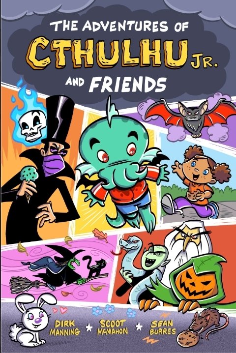 DirkManning's tweet photo. Looking for a fun all-ages horror graphic novel and an adorable 12" plushie with it, too? THE ADVENTURES OF CTHULHU JR. &amp; FRIENDS by me, @scootcomics, @alphatrope, and @leahlederman launches May 3rd with @SourcePtPress! Get a notification upon launch here: https://t.co/yEXISMKbdj https://t.co/EPqp0c9oNI
