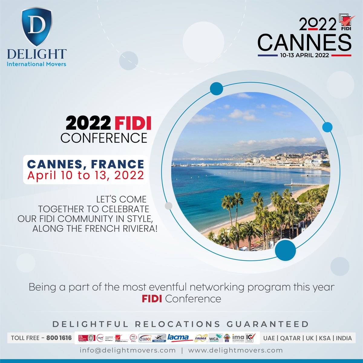 delight_movers's tweet image. We are truly delighted and esteemed to attend the 2022 FIDI Conference in Cannes, France from April 10-13. This will be an incredible opportunity for us to meet, connect, and communicate directly with many FIDI professionals from all over the world.
#delightmovers #FIDI #FIDI2022