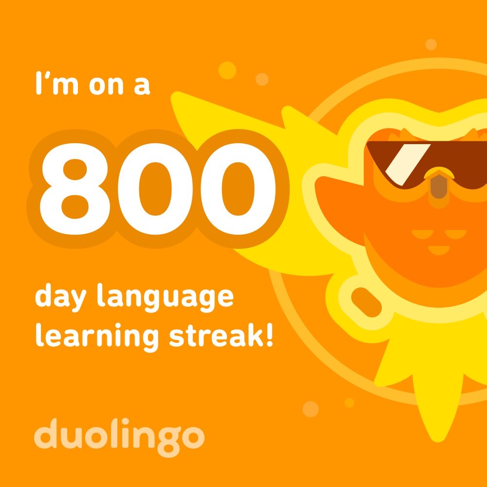 I’m on a 800 day streak learning Portuguese on Duolingo! Join me? invite.duolingo.com/BDHTZTB5CWWKTY…