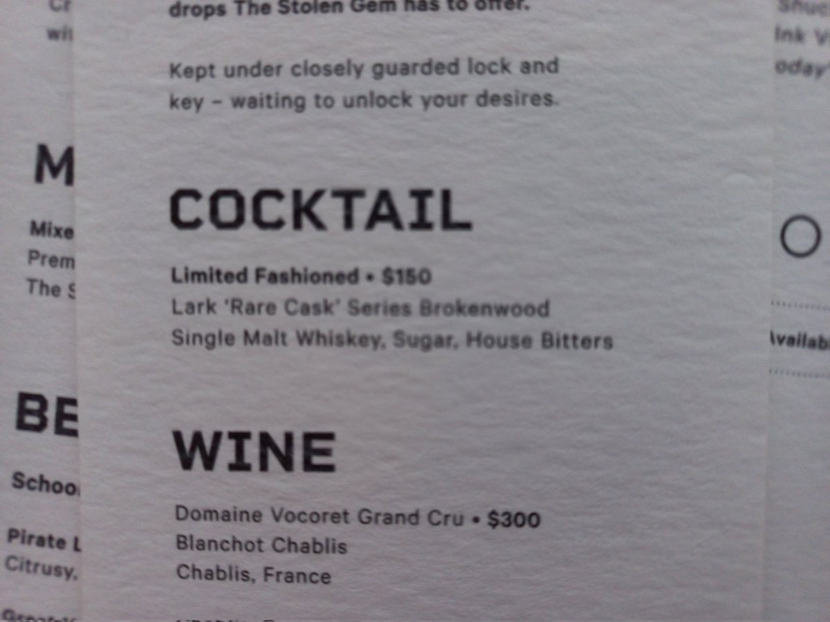 I don't really want to spend $150 on a cocktail.....