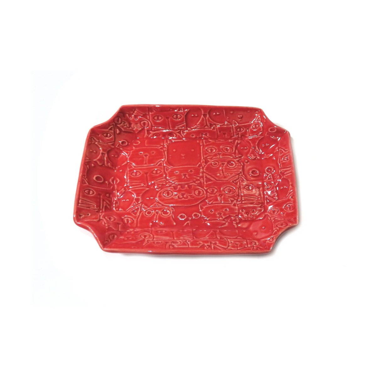 JKCJewelry's tweet photo. Red Cat Faces Rectangle Soap Dish, Ceramic Dish, Pottery Plate, Spoon Holder, Tea Bag Holder, Hand Built Pottery, Gift Idea, Décor https://t.co/gpEkaqAXQI #ceramics #art #handmade #pottery #RectangleDish https://t.co/mTyAQcK7lC