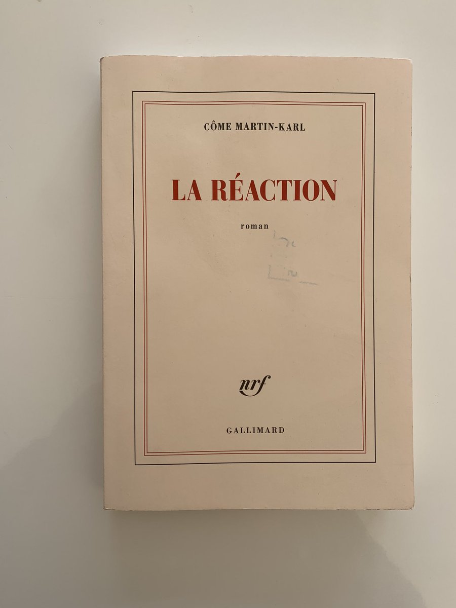 ThomasWieder's tweet photo. La Réaction @ComeMartinKarl @Gallimard https://t.co/v9mMn1EyQJ