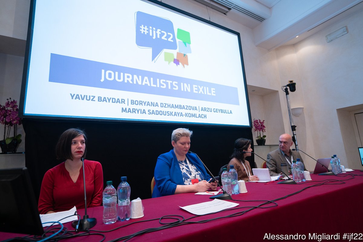 <a href="/yavuzbaydar4/">YavuzBaydar</a> <a href="/BoryanaDz/">Boryana Dzhambazova</a> <a href="/arzugeybulla/">Arzu Geybulla</a> <a href="/MSadouskaya/">Maryia Sadouskaya-Komlach</a> “It’s not all black when you’re in exile. You quickly realize that in democratic environments you can enjoy freedom and editorial independence. In Turkey, editorial independence was always a problem, regardless of the level of oppression" <a href="/yavuzbaydar4/">YavuzBaydar</a> #ijf22