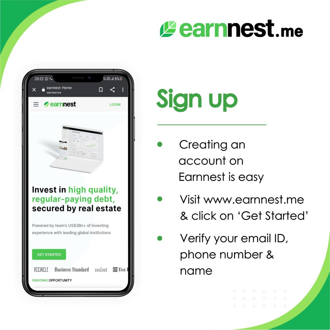 earnnest_me's tweet photo. We make investing secure, rewarding &amp; uncomplicated. Create an account in ~2 minutes with your email ID &amp; phone number, invest in just a few clicks, and even track #investment performance through your account, at your convenience. 

Get started now: https://t.co/8WBIU8T6tY https://t.co/HzBKiq4owR