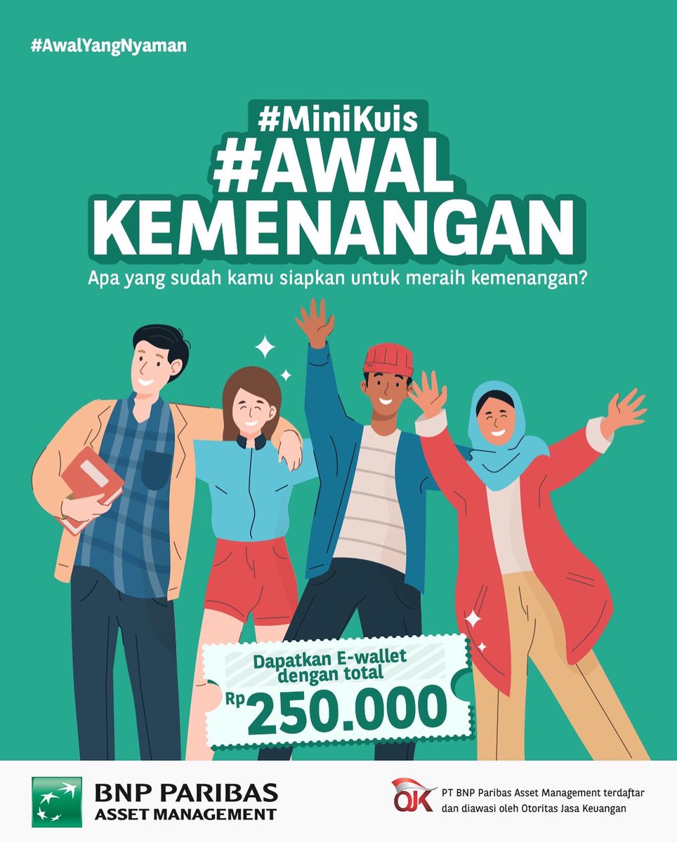 BNPPAM_ID's tweet photo. Meraih kemenangan juga perlu disiapkan dari sekarang. Tapi, apa sih yang sudah kamu siapkan? Yuk, ikutan #AwalKemenangan  dan menangkan total E-Wallet senilai 250K untuk 5 pemenang! 

Caranya gampang banget: https://t.co/mc5zJH59d5