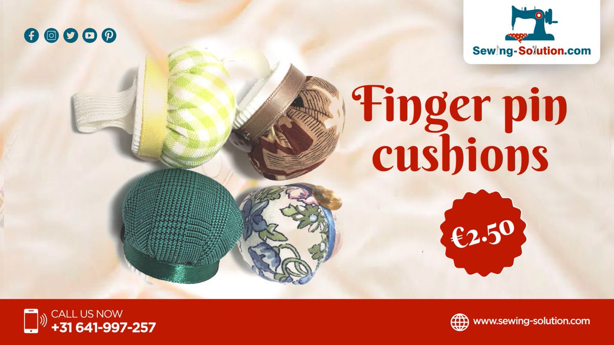 sewingsolutionn's tweet image. Finger Pin Cushions

Shop now:sewing-solution.com 
#sewingsolutions #fingerpincushions #pincushions #ringpincushions #sewing #arts #DIY #contactus #share