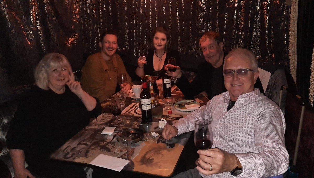 MandTweets's tweet photo. Such a fun time having a pre-rehearsal meal at Balan’s in Soho last night! Now really looking forward to starting rehearsals on Monday with this lovely lot… I’d better get ready to bake a rehearsal cake or two! 🥳 #sidneyfoxscrime #sidneyharryfox #lgbtq+ https://t.co/qRMrCjbnyp https://t.co/nz6aYZRCR0