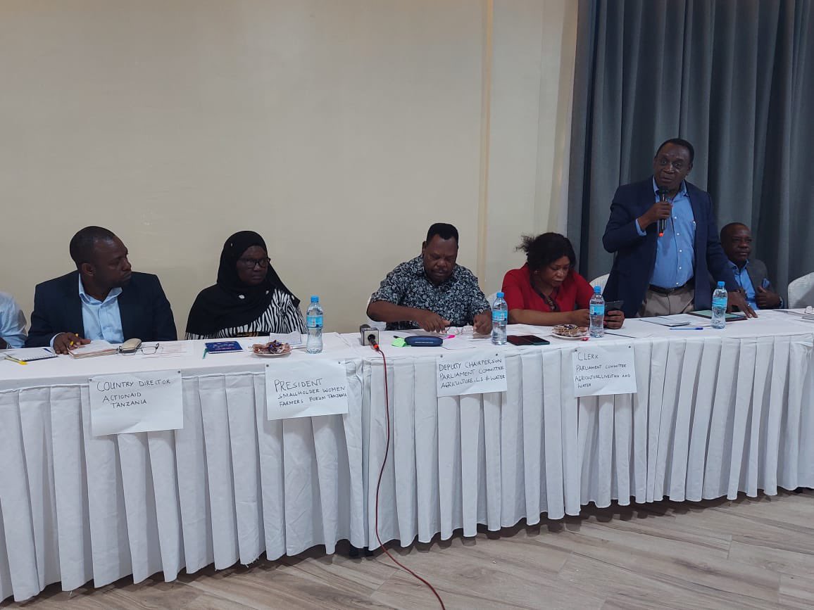 Happening now!!!!..following a 2-day NSAs Dissemination workshop for the 3rd CAADP Biennial Review Report 7th - 8th April in Dodoma Tanzania.  The NSAs are briefing the  parliamentary committee on agriculture , livestock and water, led by the Dep. Chair