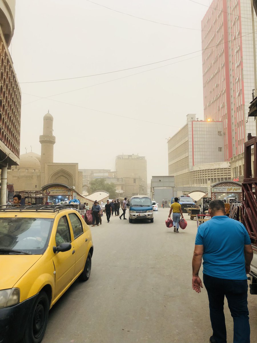 The weather is dusty in the country of Iraq