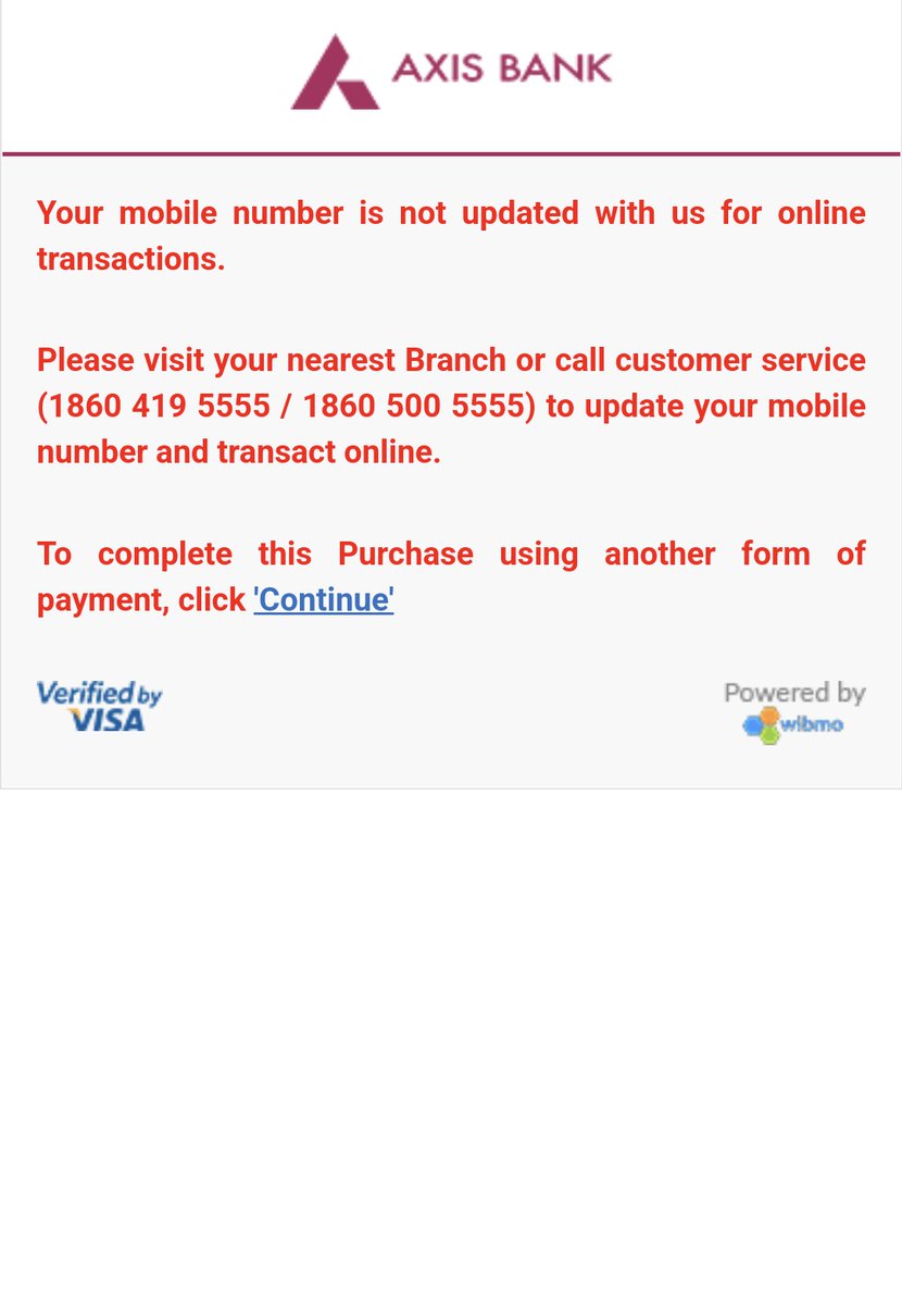 arpan_dawn's tweet photo. @AxisBankSupport
Got this card after very difficulties but now showing this type of error.
Fix this issue or close my card.
I will file complaint to RBI regarding this type of poor service of Axis.And nobody don't apply for card you will frustrated with ridiculous service of Axis https://t.co/fUSdPt39E1