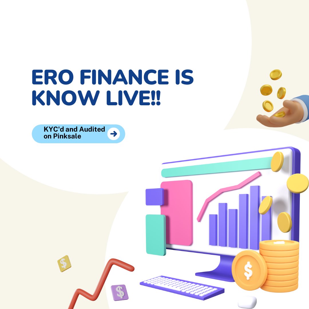 ero_finance's tweet photo. PRESALE IS NOW LIVE!!!

All  whitelisted participants will have the first chance to buy the ERO token during presale. If the hardcap is not met then everyone else will have the opportunity to participate.

Pinksale 👉 https://t.co/b13A03Dvh2
#presale #BSC #BNB #BUSD #GEM https://t.co/eTCBkP6aaB