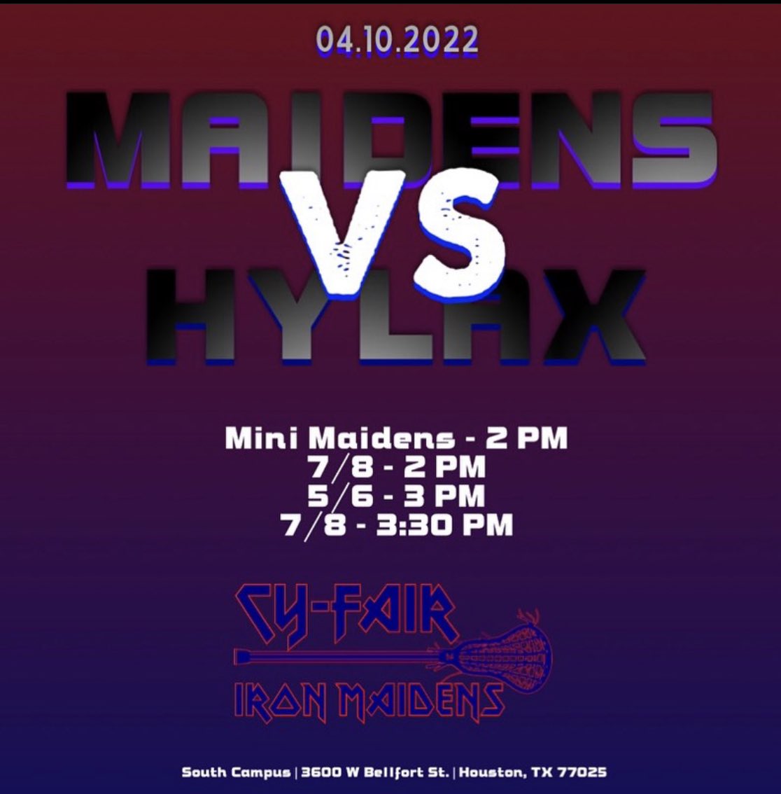Come out this weekend and support our Maidens!!